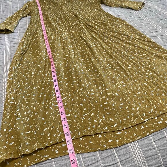 Samsoe Samsoe Pleated Elm Midi Sheer Dress Women’s Size Large Minimalist Flowy - Picture 7 of 10